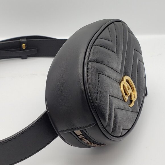 Authentic Gucci GG Marmont Matelassé Belt Bag – Black Leather LC400-030226 - Picture 6 of 16